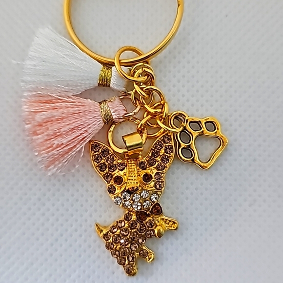 NEW! Rhinestone Chihuahua Keychain/Bag 👜🎒 Charm & Jewelry Pendant 📿~🎁 🐾 🐕 - Picture 6 of 16
